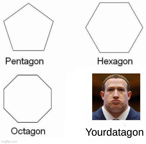 insert title | Yourdatagon | image tagged in memes,pentagon hexagon octagon,stealing your data | made w/ Imgflip meme maker