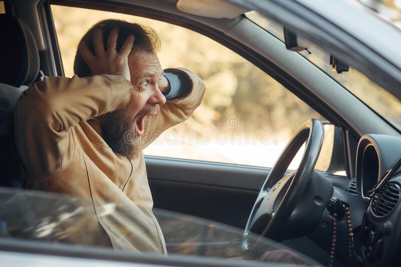 Raging man in car Blank Meme Template