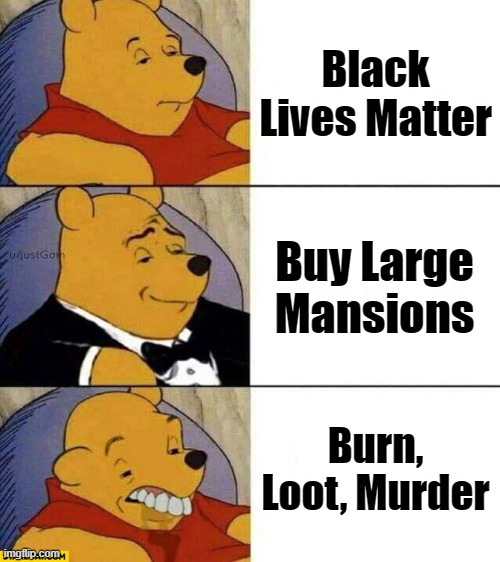 What does BLM really stand for? | Black Lives Matter; Buy Large Mansions; Burn, Loot, Murder | image tagged in good better worse | made w/ Imgflip meme maker