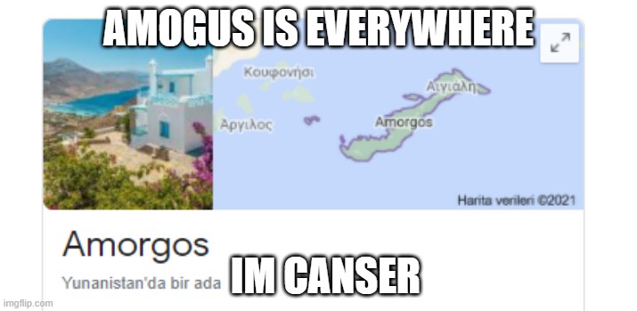 i walk on greece and i see this... | AMOGUS IS EVERYWHERE; IM CANSER | image tagged in amogus | made w/ Imgflip meme maker