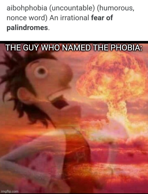 THE GUY WHO NAMED THE PHOBIA: | image tagged in mushroomcloudy | made w/ Imgflip meme maker