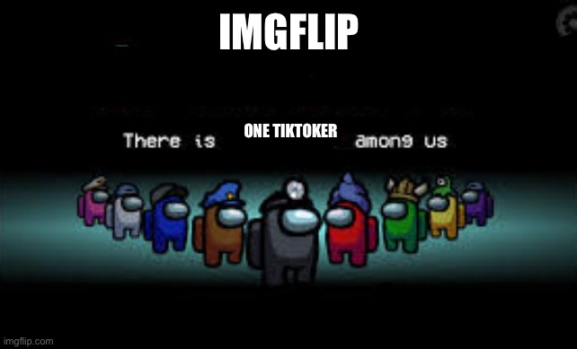 Apologies if it is reposted | IMGFLIP; ONE TIKTOKER | image tagged in there is 1 imposter among us,memes,funny | made w/ Imgflip meme maker