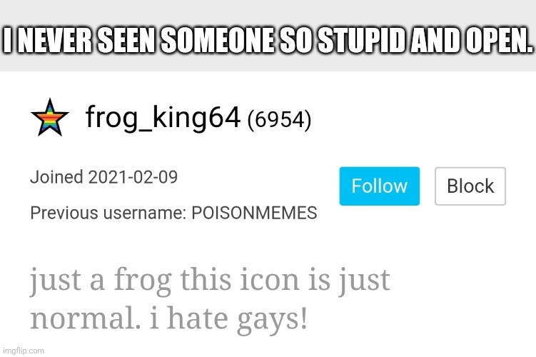 Beware of this user | I NEVER SEEN SOMEONE SO STUPID AND OPEN. | made w/ Imgflip meme maker