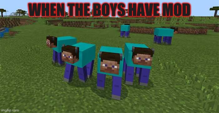 me and the boys | WHEN THE BOYS HAVE MOD | image tagged in me and the boys | made w/ Imgflip meme maker