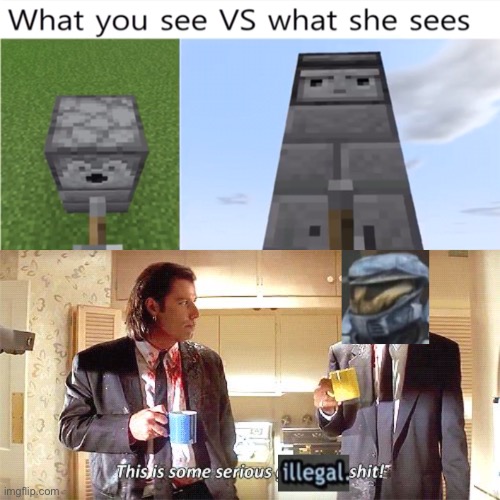 image tagged in this is some serious illegal shit,minecraft | made w/ Imgflip meme maker