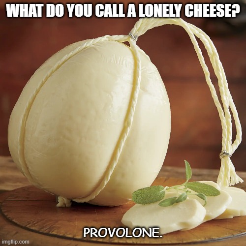 Daily Bad Dad Joke 04/14/2021 | WHAT DO YOU CALL A LONELY CHEESE? PROVOLONE. | image tagged in cheese | made w/ Imgflip meme maker