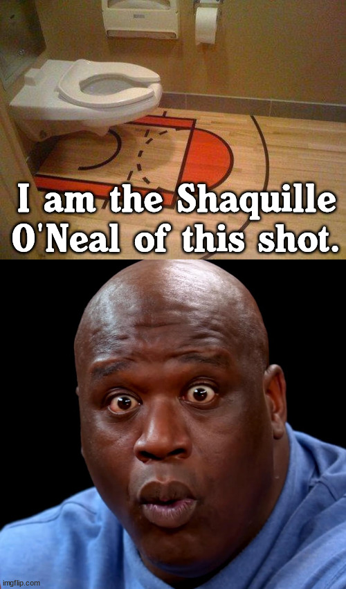 I am the Shaquille O'Neal of this shot. | image tagged in shaquille o'neal hot wings o-face,sports | made w/ Imgflip meme maker