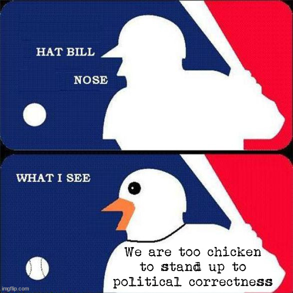 We are too chicken to stand up to political correctness | image tagged in conservatives | made w/ Imgflip meme maker