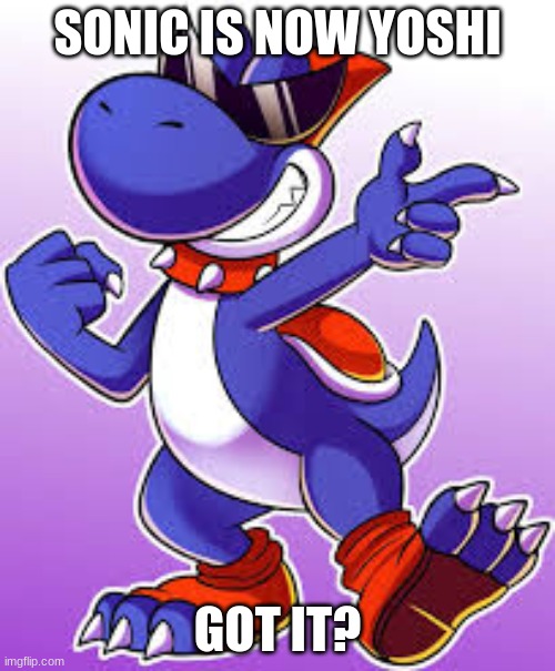 Boshi | SONIC IS NOW YOSHI; GOT IT? | image tagged in boshi | made w/ Imgflip meme maker