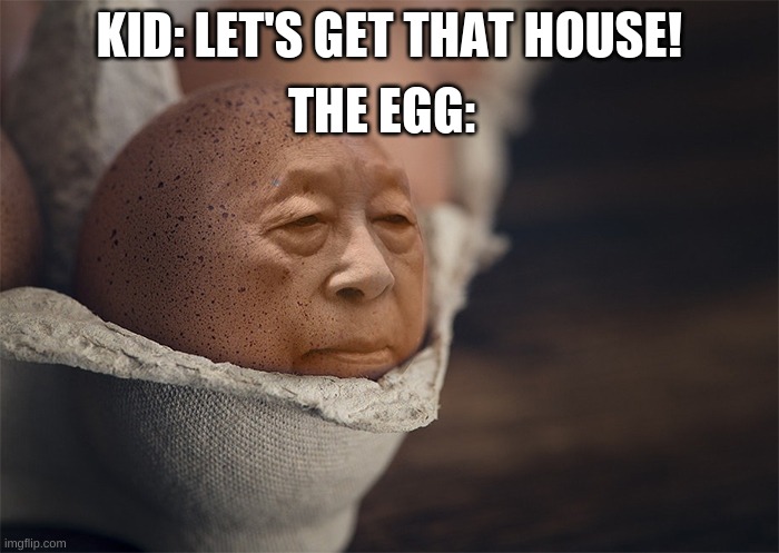 *yeets* | THE EGG:; KID: LET'S GET THAT HOUSE! | image tagged in yeet,eggz | made w/ Imgflip meme maker