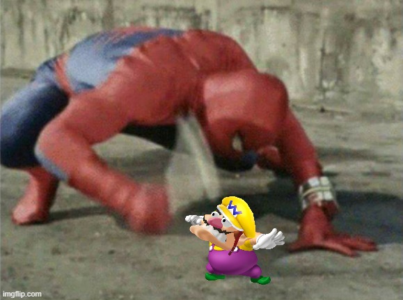 Wario gets smashed by Spider-Man.mp3 | image tagged in spiderman wrench,memes,wario dies | made w/ Imgflip meme maker