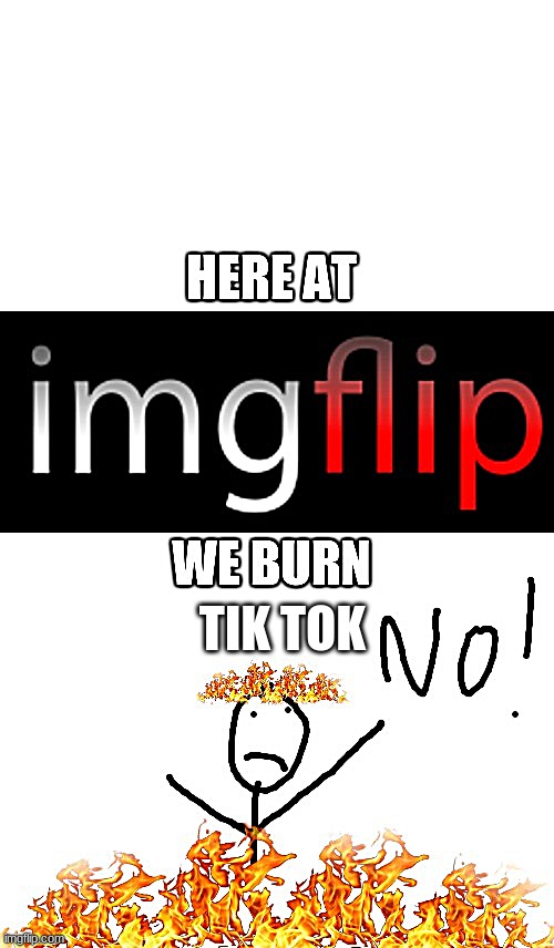 Repost and sharpen this. | TIK TOK | image tagged in here at imgflip we burn x | made w/ Imgflip meme maker