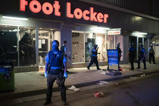 High Quality Footlocker police BLM riots looters Blank Meme Template