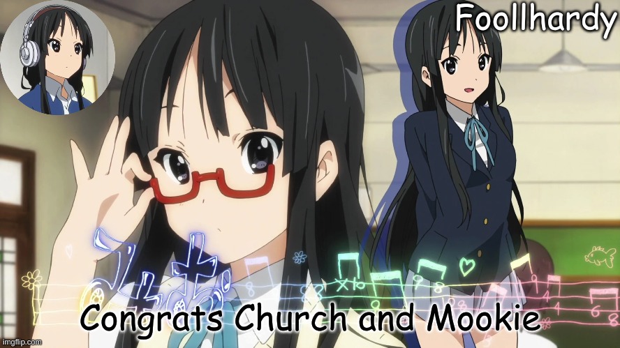 *claps and cheers* | Congrats Church and Mookie | image tagged in mio akiyama | made w/ Imgflip meme maker