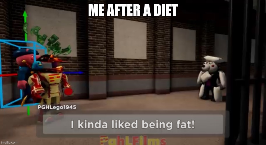 seriously tho | ME AFTER A DIET | image tagged in i kinda liked being fat | made w/ Imgflip meme maker