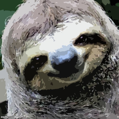Creepy sloth redux | image tagged in rape sloth redux | made w/ Imgflip meme maker