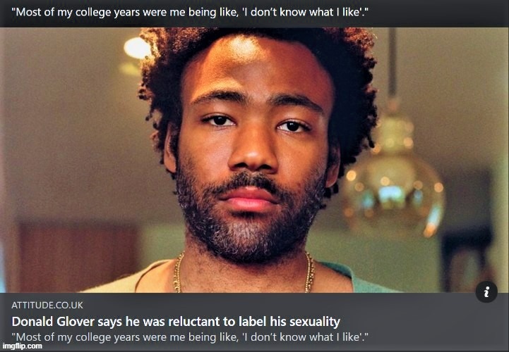 Donald Glover didn't want to put a label on it. And he doesn’t have to. | made w/ Imgflip meme maker