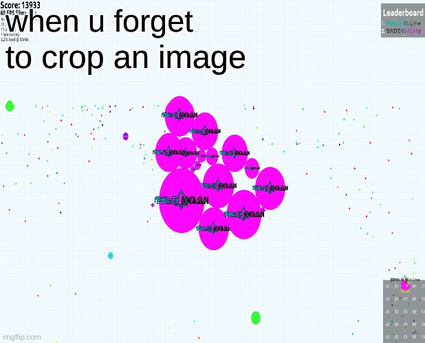 agario meme xD | when u forget; to crop an image | image tagged in agario,funny | made w/ Imgflip meme maker