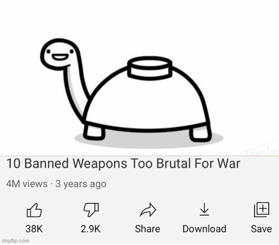 image tagged in mine turtle,banned weapons too brutal for war | made w/ Imgflip meme maker