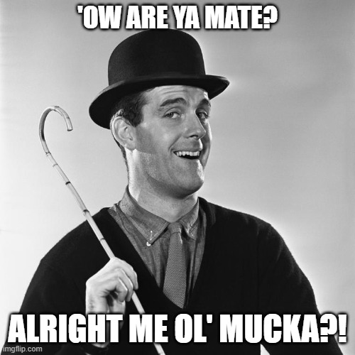 Basil Fawlty | 'OW ARE YA MATE? ALRIGHT ME OL' MUCKA?! | image tagged in basilfawlty,fawlty towers,john cleese,lord,funny | made w/ Imgflip meme maker