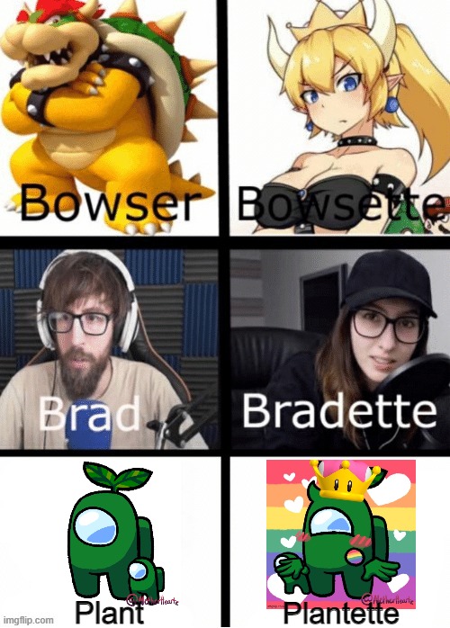 Super crown meme | Plant; Plantette | image tagged in super crown meme | made w/ Imgflip meme maker