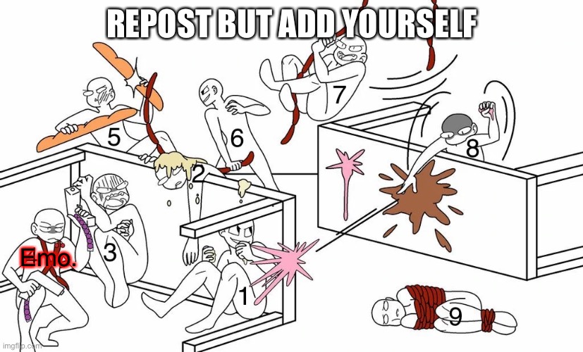 REPOST BUT ADD YOURSELF; Emo. | made w/ Imgflip meme maker