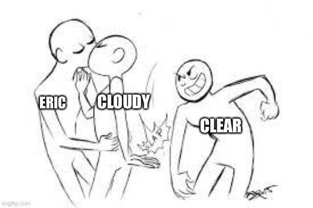 (Cloudy and clear belong to cloud.) | CLOUDY; ERIC; CLEAR | made w/ Imgflip meme maker