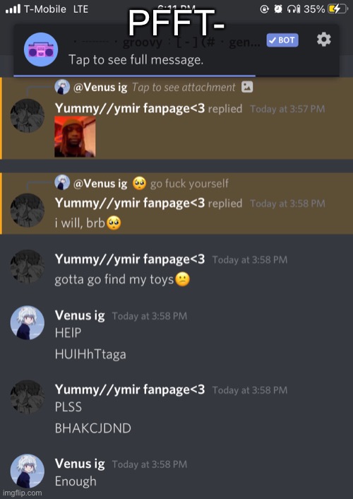 I’m the one with the Pitou pfp | PFFT- | made w/ Imgflip meme maker