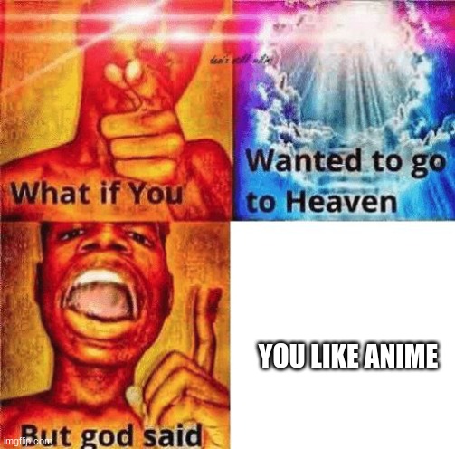 What if you wanted to go to heaven? | YOU LIKE ANIME | image tagged in what if you wanted to go to heaven | made w/ Imgflip meme maker