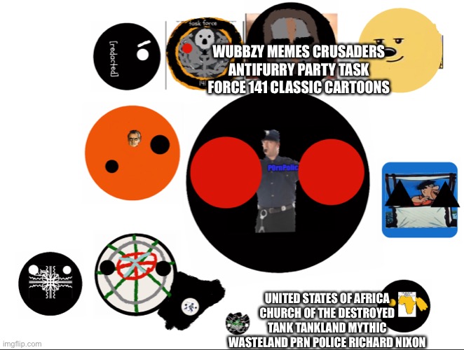 Updated lön balls | WUBBZY MEMES CRUSADERS ANTIFURRY PARTY TASK FORCE 141 CLASSIC CARTOONS; UNITED STATES OF AFRICA CHURCH OF THE DESTROYED TANK TANKLAND MYTHIC WASTELAND PRN POLICE RICHARD NIXON | made w/ Imgflip meme maker