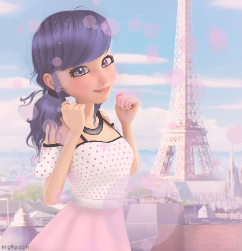 not exactly a drawing of mine, just an edit of marinette | image tagged in hi | made w/ Imgflip meme maker