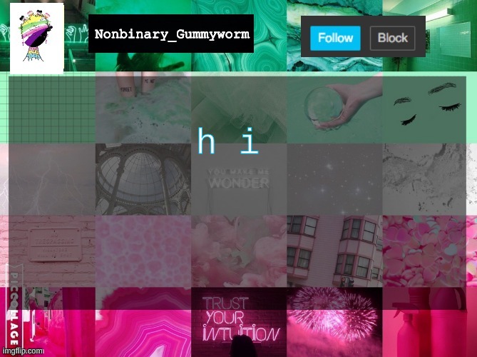 hi | h i | image tagged in nonbinary_gummyworm announcement template | made w/ Imgflip meme maker