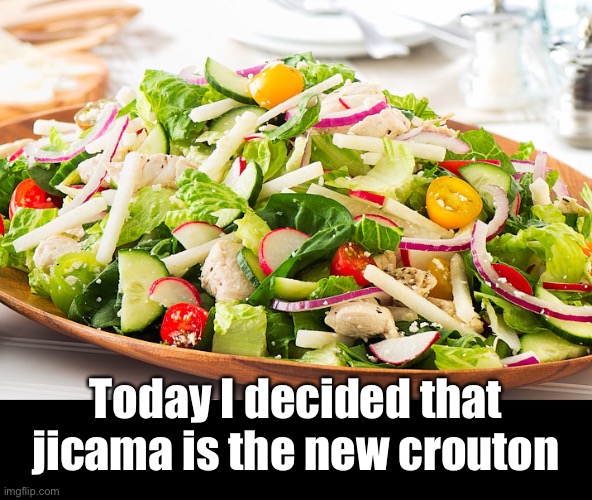 No More Carbs | Today I decided that jicama is the new crouton | image tagged in memes,keto | made w/ Imgflip meme maker