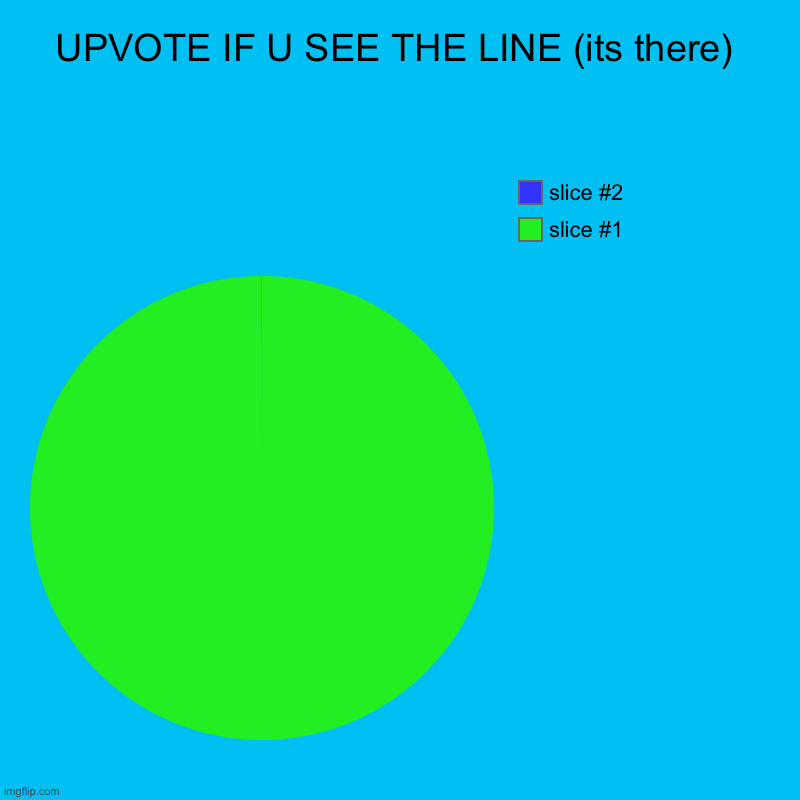 Upvote if you see the line (yes, it’s there) | UPVOTE IF U SEE THE LINE (its there) | | image tagged in charts,pie charts,see the line | made w/ Imgflip chart maker