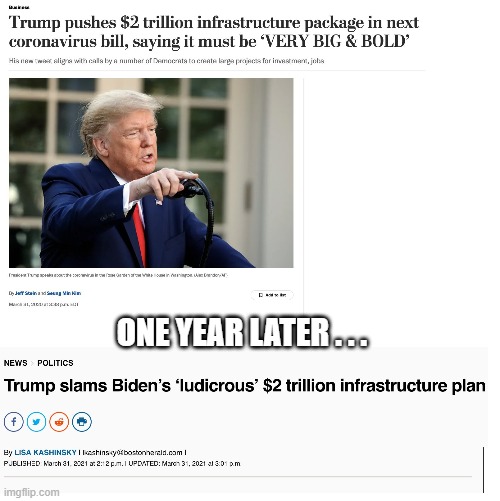 ONE YEAR LATER . . . | image tagged in trump,biden | made w/ Imgflip meme maker