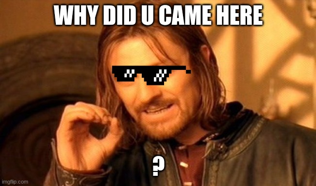 One Does Not Simply | WHY DID U CAME HERE; ? | image tagged in memes,one does not simply | made w/ Imgflip meme maker
