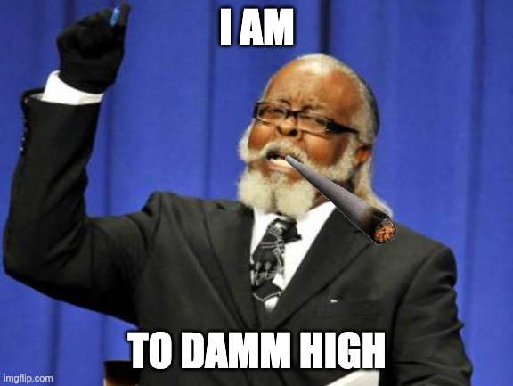 Too Damn High | I AM; TO DAMM HIGH | image tagged in memes,too damn high | made w/ Imgflip meme maker