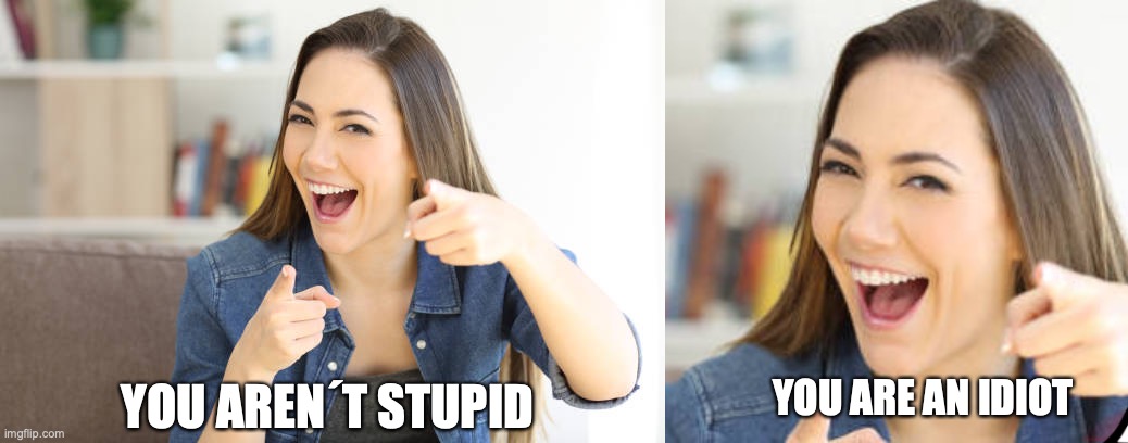 Ruthless Ruth | YOU ARE AN IDIOT; YOU AREN´T STUPID | image tagged in ruthlessruth,newmeme | made w/ Imgflip meme maker