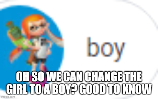 BRUH | OH SO WE CAN CHANGE THE GIRL TO A BOY? GOOD TO KNOW | made w/ Imgflip meme maker
