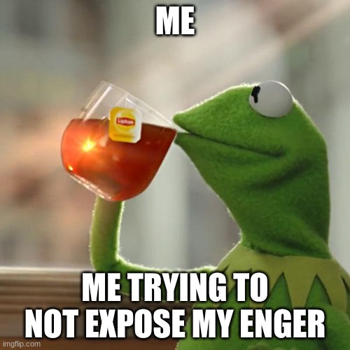 But That's None Of My Business | ME; ME TRYING TO NOT EXPOSE MY ENGER | image tagged in memes,but that's none of my business,kermit the frog | made w/ Imgflip meme maker
