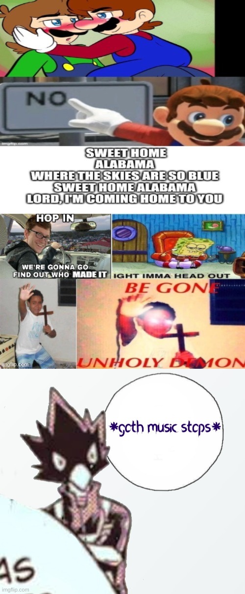 image tagged in goth music stops | made w/ Imgflip meme maker