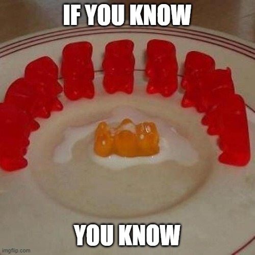 Cummy bare bukakke | IF YOU KNOW YOU KNOW | image tagged in cummy bare bukakke | made w/ Imgflip meme maker