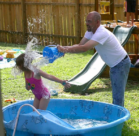 High Quality Splashing Water onto Kid Blank Meme Template