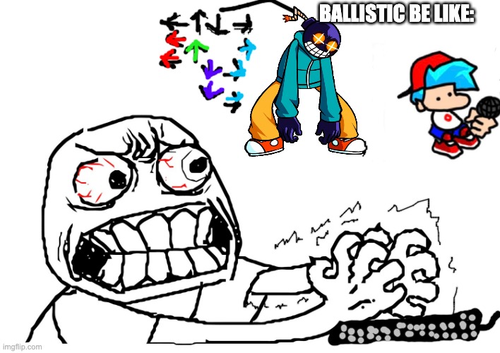 angry meme face | BALLISTIC BE LIKE: | image tagged in angry meme face | made w/ Imgflip meme maker