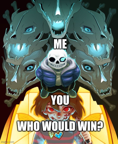 Undertale Sans | ME; YOU; WHO WOULD WIN? | image tagged in undertale sans | made w/ Imgflip meme maker