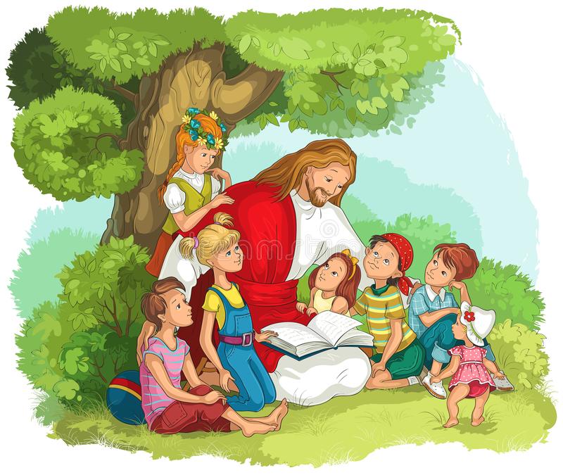 High Quality JESUS AND CHILDREN Blank Meme Template