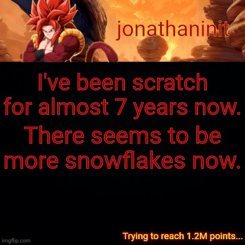 They complaining over the word damn | I've been scratch for almost 7 years now. There seems to be more snowflakes now. | image tagged in jonathaninit reaching 1 2m points | made w/ Imgflip meme maker