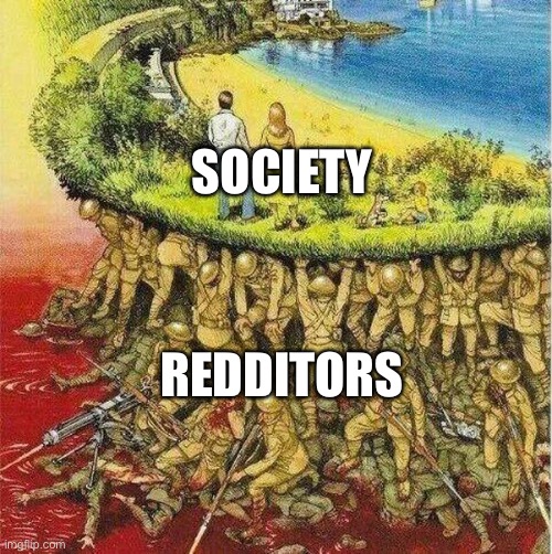 We live in a society Batman | SOCIETY; REDDITORS | image tagged in soldiers hold up society | made w/ Imgflip meme maker