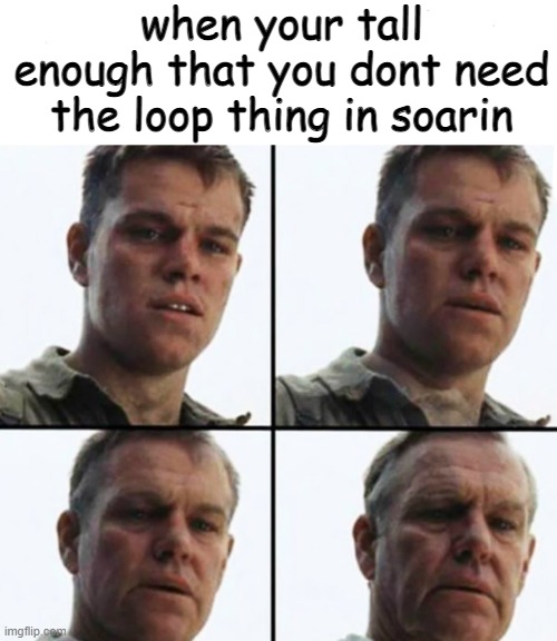 i'll miss the loop thing | when your tall enough that you dont need the loop thing in soarin | image tagged in turning old | made w/ Imgflip meme maker