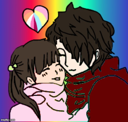 Random drawing of me and my gf | made w/ Imgflip meme maker